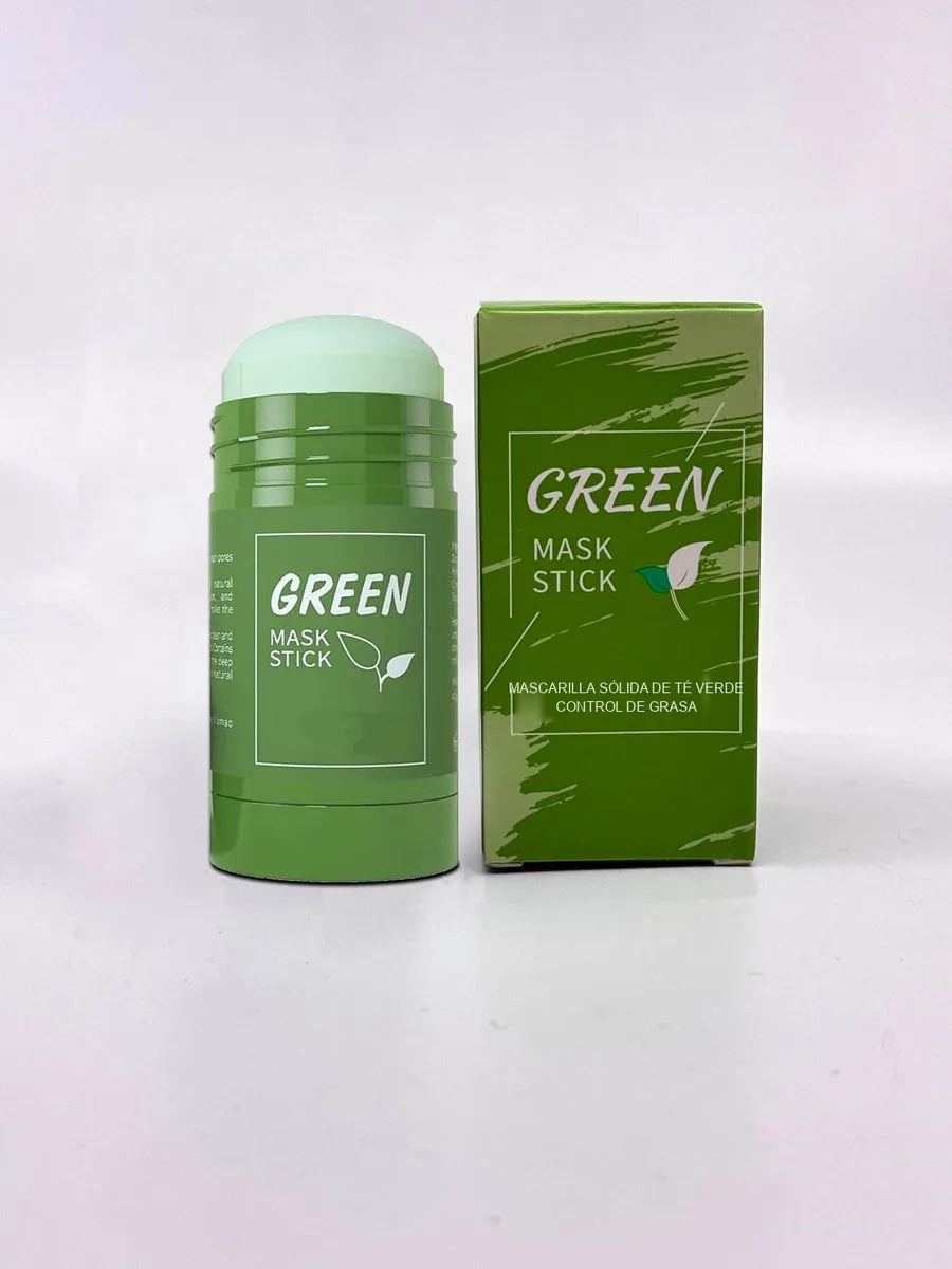 Mascarilla de té verde en barra con su caja
