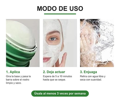 Modo de uso de la mascarilla de té verde en barra